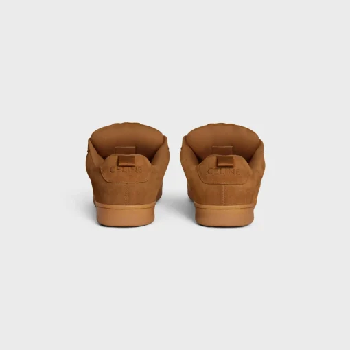 CELINE HUNTINGTON LOW LACE-UP SNEAKER in SUEDE CALFSKIN AND MESH