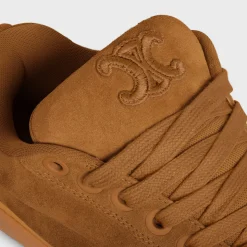 CELINE HUNTINGTON LOW LACE-UP SNEAKER in SUEDE CALFSKIN AND MESH