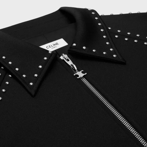 celine jacket with studs in double-face jersey