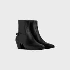 CELINE JACNO BACK BUCKLE ZIPPED BOOT in Shiny calfskin
