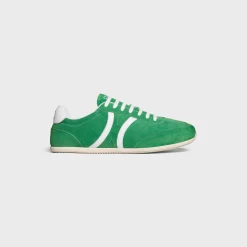 CELINE JOGGER LOW LACE-UP SNEAKER WITH TRIOMPHE in SUEDE CALFSKIN AND CALFSKIN