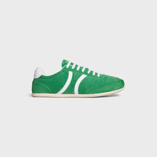 CELINE JOGGER LOW LACE-UP SNEAKER WITH TRIOMPHE in SUEDE CALFSKIN AND CALFSKIN