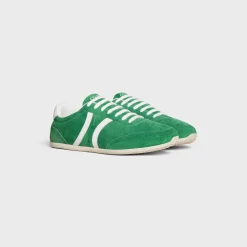 CELINE JOGGER LOW LACE-UP SNEAKER WITH TRIOMPHE in SUEDE CALFSKIN AND CALFSKIN