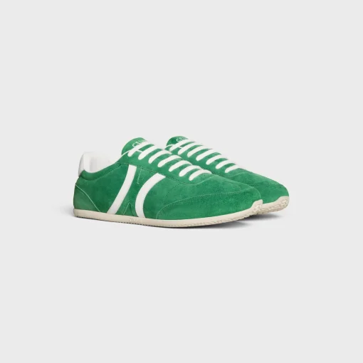 CELINE JOGGER LOW LACE-UP SNEAKER WITH TRIOMPHE in SUEDE CALFSKIN AND CALFSKIN