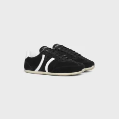 CELINE JOGGER LOW LACE-UP SNEAKER WITH TRIOMPHE in SUEDE CALFSKIN AND CALFSKIN