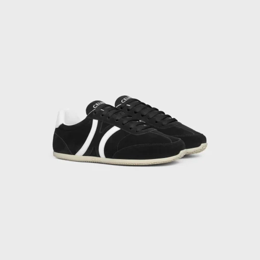CELINE JOGGER LOW LACE-UP SNEAKER WITH TRIOMPHE in SUEDE CALFSKIN AND CALFSKIN