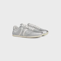 CELINE JOGGER LOW LACE-UP SNEAKER in LAMINATED CALFSKIN AND CALFSKIN