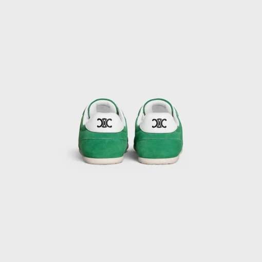 CELINE JOGGER LOW LACE-UP SNEAKER WITH TRIOMPHE in SUEDE CALFSKIN AND CALFSKIN