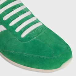 CELINE JOGGER LOW LACE-UP SNEAKER WITH TRIOMPHE in SUEDE CALFSKIN AND CALFSKIN