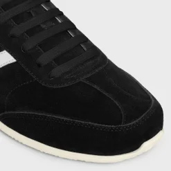 CELINE JOGGER LOW LACE-UP SNEAKER WITH TRIOMPHE in SUEDE CALFSKIN AND CALFSKIN