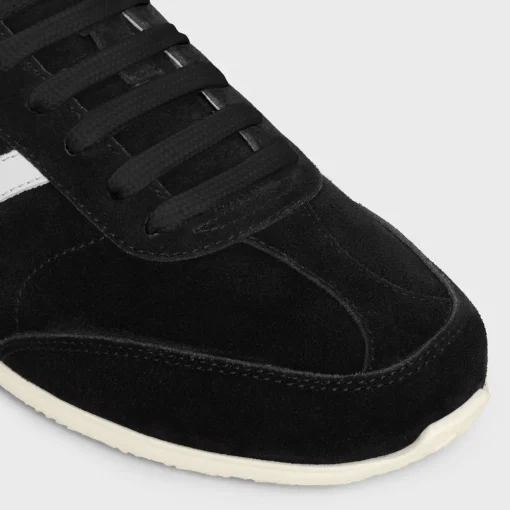 CELINE JOGGER LOW LACE-UP SNEAKER WITH TRIOMPHE in SUEDE CALFSKIN AND CALFSKIN