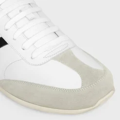 CELINE JOGGER LOW LACE-UP SNEAKER WITH TRIOMPHE in CALFSKIN AND SUEDE CALFSKIN