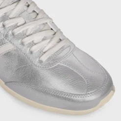 CELINE JOGGER LOW LACE-UP SNEAKER in LAMINATED CALFSKIN AND CALFSKIN