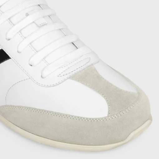 CELINE JOGGER LOW LACE-UP SNEAKER WITH TRIOMPHE in CALFSKIN AND SUEDE CALFSKIN