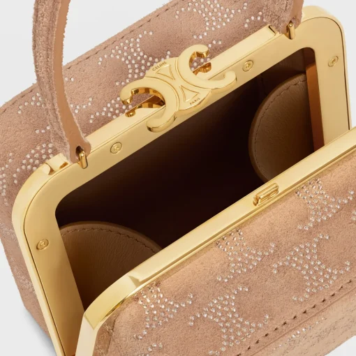 CELINE LANA MINAUDIERE in SUEDE CALFSKIN WITH TRIOMPHE STRASS