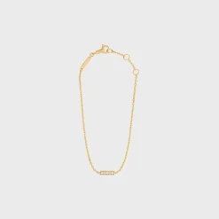 Celine Line Bracelet in Yellow Gold and Diamonds