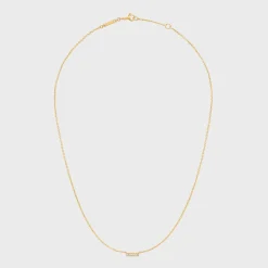 Celine Line Necklace in Yellow Gold and Diamonds