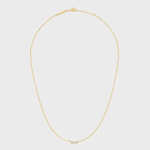 Celine Line Necklace in Yellow Gold and Diamonds