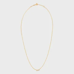 Celine Line Necklace in Yellow Gold and Diamonds