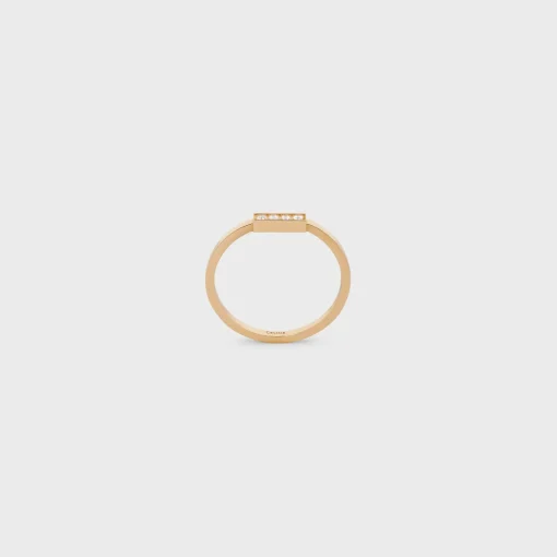 Celine Line Ring in Yellow Gold and Diamonds