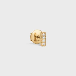 Celine Line Stud in Yellow Gold and Diamonds