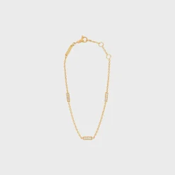 Celine Line Triple Bracelet in Yellow Gold and Diamonds