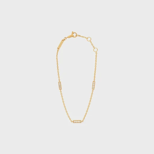 Celine Line Triple Bracelet in Yellow Gold and Diamonds