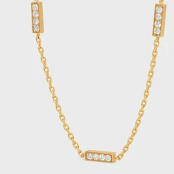 Celine Line Triple Bracelet in Yellow Gold and Diamonds