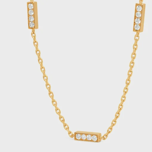 Celine Line Triple Bracelet in Yellow Gold and Diamonds