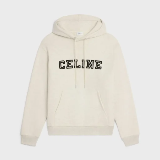 celine loose hoodie in cotton fleece