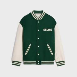 celine loose teddy jacket in textured wool