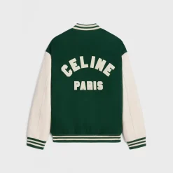 celine loose teddy jacket in textured wool