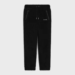 celine loose track pants in jersey fleece