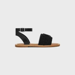 CELINE LYMPIA SANDAL in TRIOMPHE MACCRAMÉ COTTON & CALFSKIN