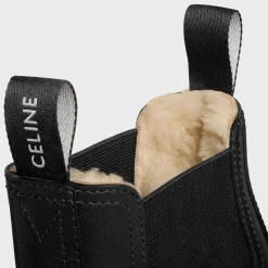 CELINE MARGARET CHELSEA BOOT WITH SHEARLING in Calfskin