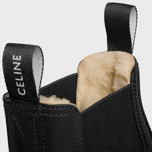CELINE MARGARET CHELSEA BOOT WITH SHEARLING in Calfskin