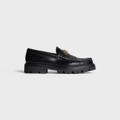 CELINE MARGARET LOAFER WITH TRIOMPHE CHAIN in POLISHED BULL