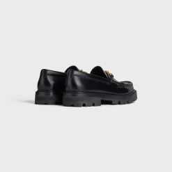 CELINE MARGARET LOAFER WITH TRIOMPHE CHAIN in POLISHED BULL