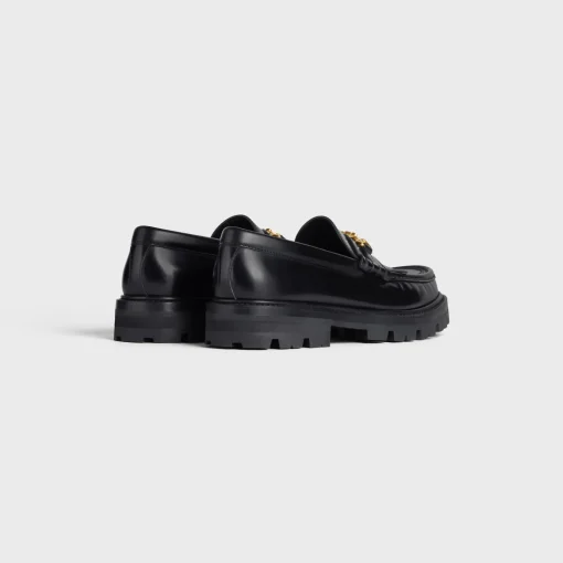 CELINE MARGARET LOAFER WITH TRIOMPHE CHAIN in POLISHED BULL