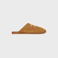 CELINE MARLOU TRIOMPHE MULE IN SUEDE CALFSKIN