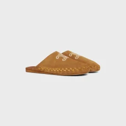 CELINE MARLOU TRIOMPHE MULE IN SUEDE CALFSKIN