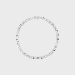 Celine Mesh Necklace in Sterling Silver with Rhodium finish