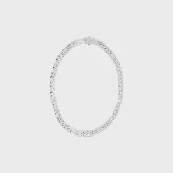 Celine Mesh Necklace in Sterling Silver with Rhodium finish