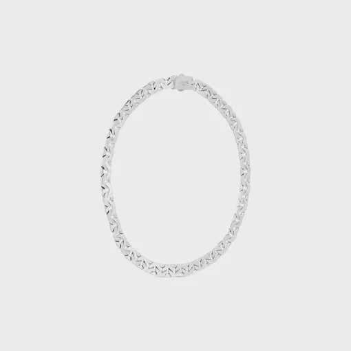 Celine Mesh Necklace in Sterling Silver with Rhodium finish