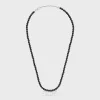 Celine Monochroms Beads Necklace in Onyx and Brass with Rhodium Finish