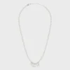 Celine Monochroms Necklace in Glass Pearls and Brass with Rhodium Finish