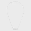 Celine Monochroms Strass Necklace in Brass with Rhodium Finish and Crystals