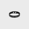 Celine Monochroms Studs Bracelet in Calfskin and Brass with Rhodium Finish