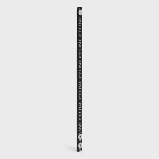 Celine Monochroms Studs Bracelet in Calfskin and Brass with Rhodium Finish