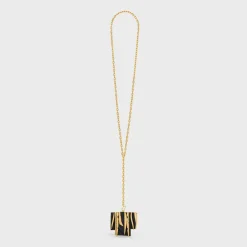 Celine Nevelson Project Necklace Vermeil and Oak Wood